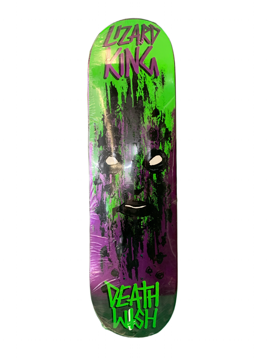 Deathwish Lizard King Purple Passion Abstract Face 8.5" Classic Skateboard Deck