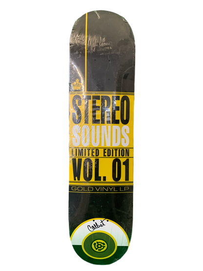 Stereo Sounds Gold Vinyl 7.625" Classic Skateboard Deck