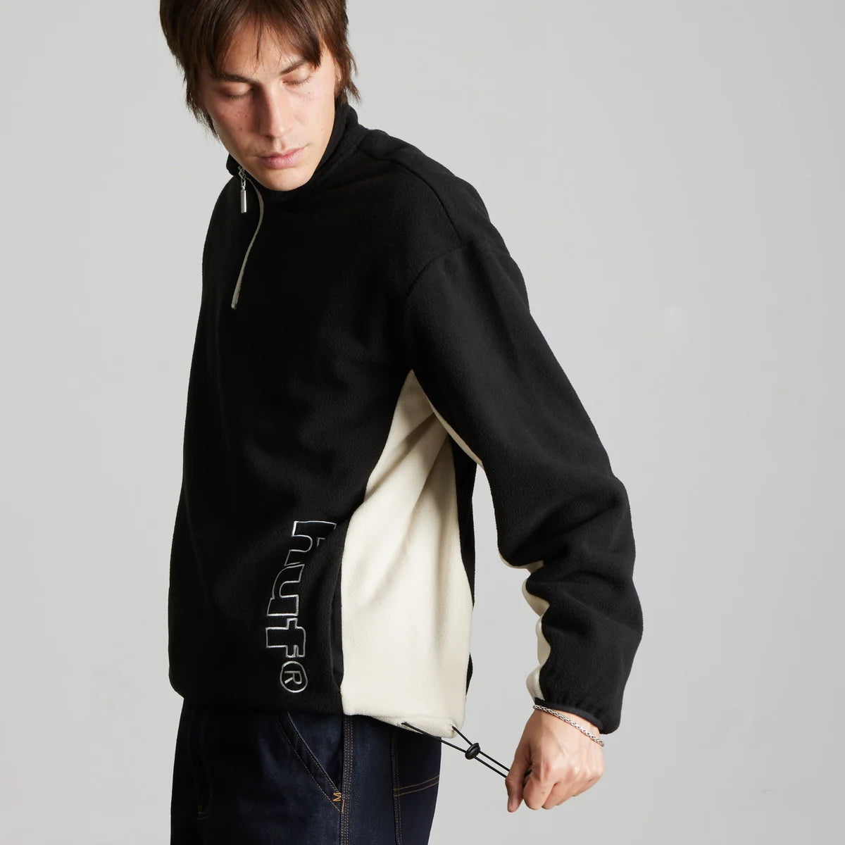 HUF Basecamp Black Quarter Zip Polar Fleece
