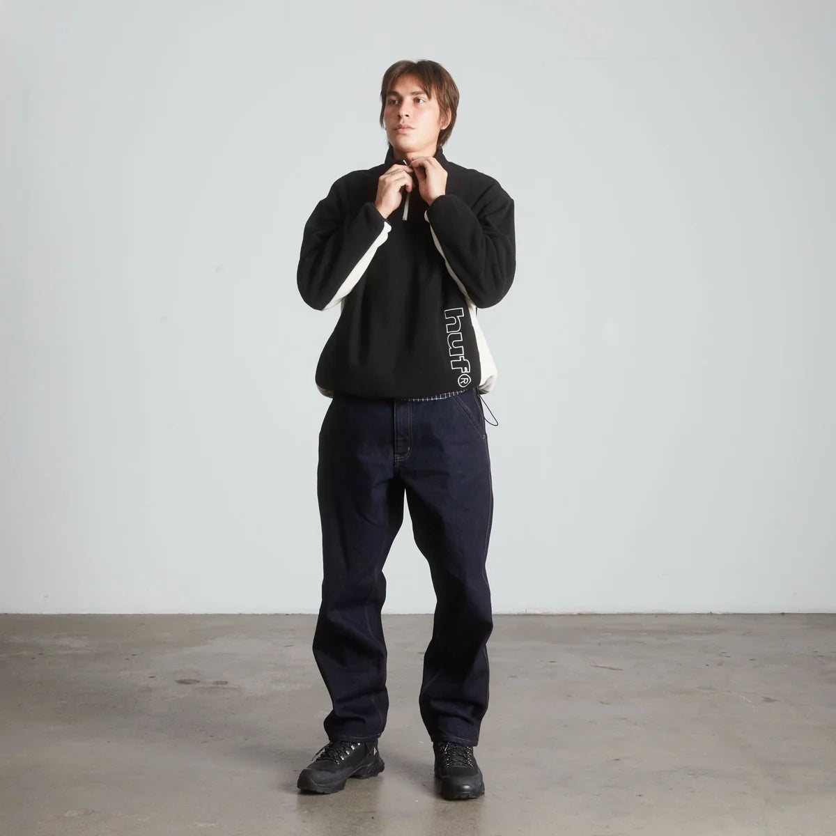 HUF Basecamp Black Quarter Zip Polar Fleece