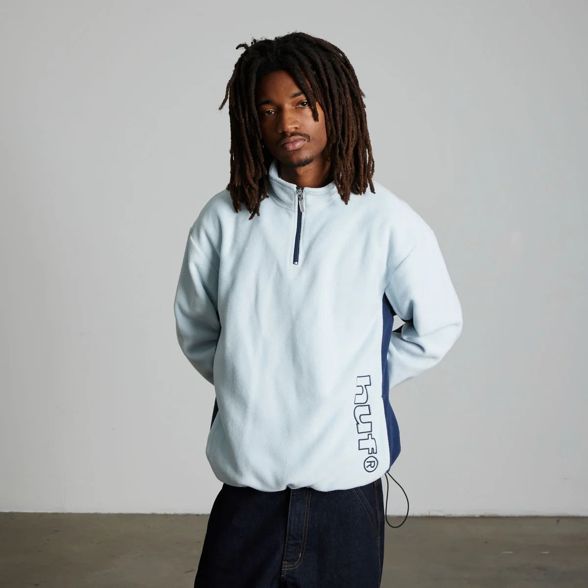 HUF Basecamp Sky Blue Quarter Zip Polar Fleece
