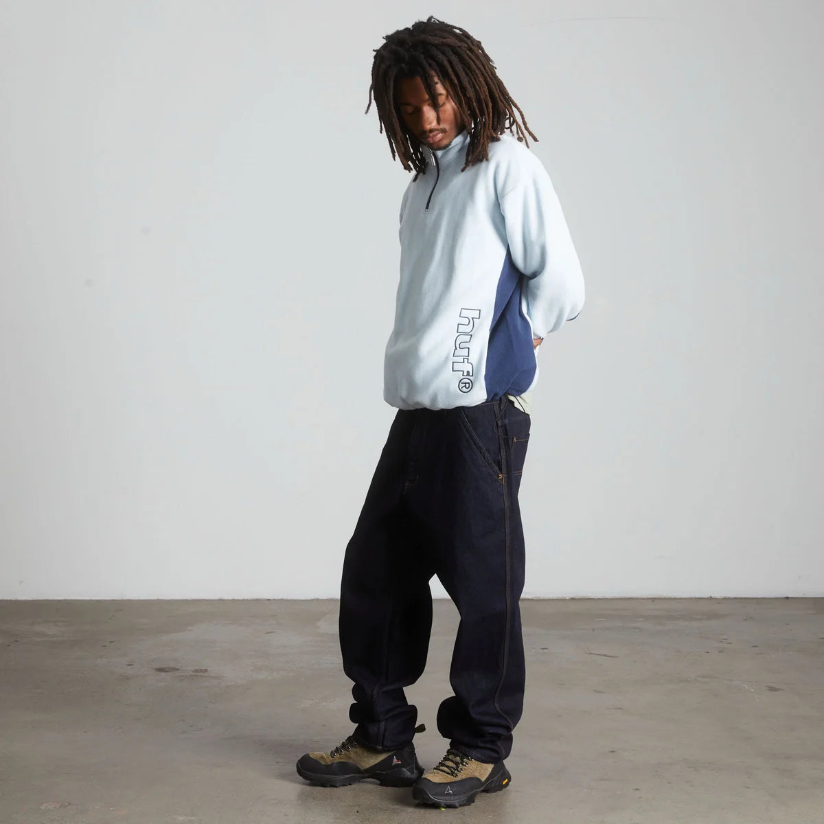 HUF Basecamp Sky Blue Quarter Zip Polar Fleece