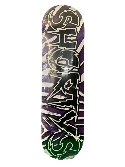 Shorty's Black Panthers Logo Purple 8.5" Classic Skateboard Deck