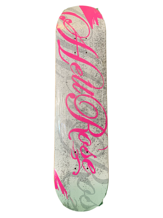 Hellrose Script Lite Pink/Grey 7.6" Classic Skateboard Deck
