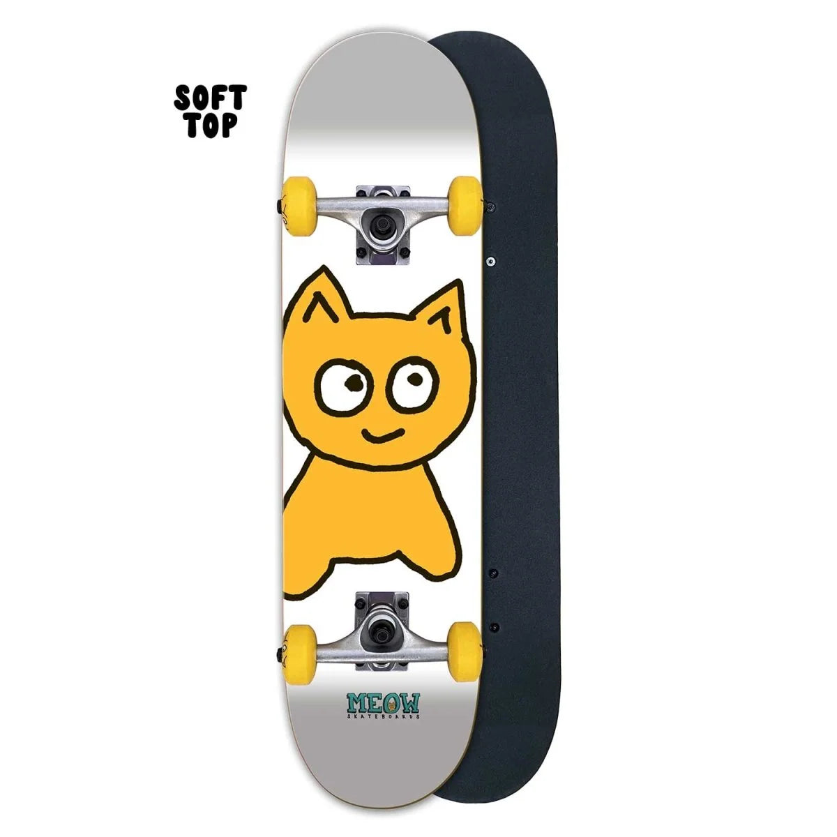 Meow Big Cat Soft Top White 7.0" Skateboard Complete