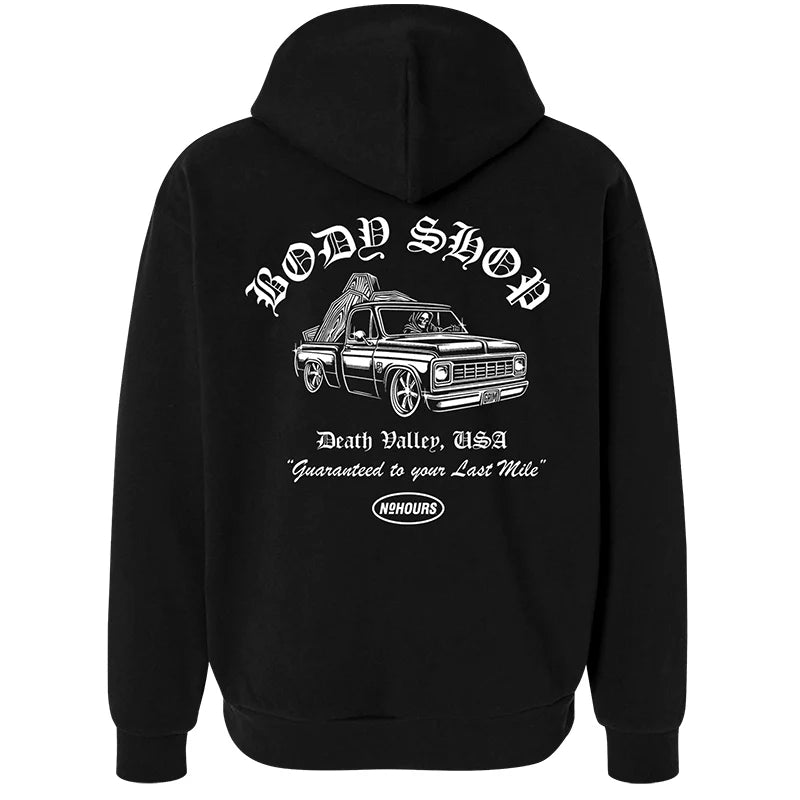 No Hours Body Shop Black Hooded Sweatshirt