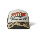 HUF x Spitfire Burn Forever Trucker Camo Snapback Hat