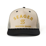 Seager Branded Black/White Trucker Snapback Hat