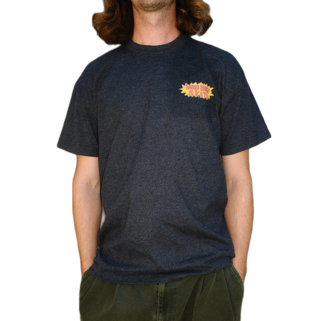 Long Beach Skate Co Postcard From Kevin "Spanky" Long Heather Graphite Black S/s Shirt