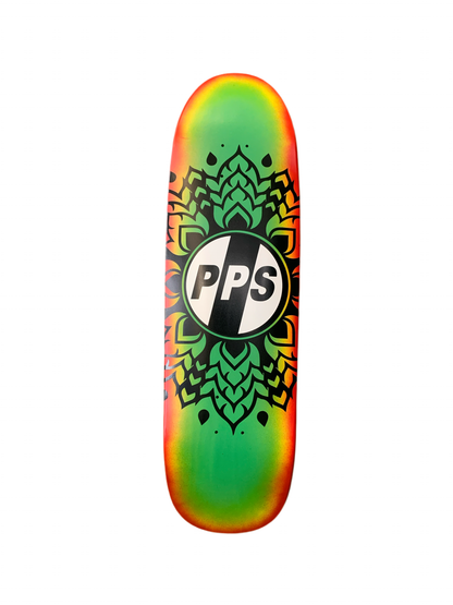 Pocket Pistols Flower Logo Rasta 9" Shaped Classic Skateboard Deck