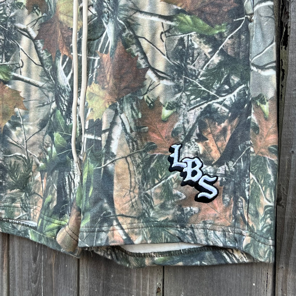 Long Beach Skate Co LBS Long Side Vintage Wood Camo Volley Short
