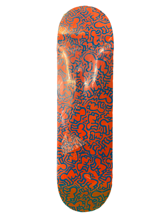 Keith Haring Red/Blue Art Pattern 8.5" Classic Skateboard Deck