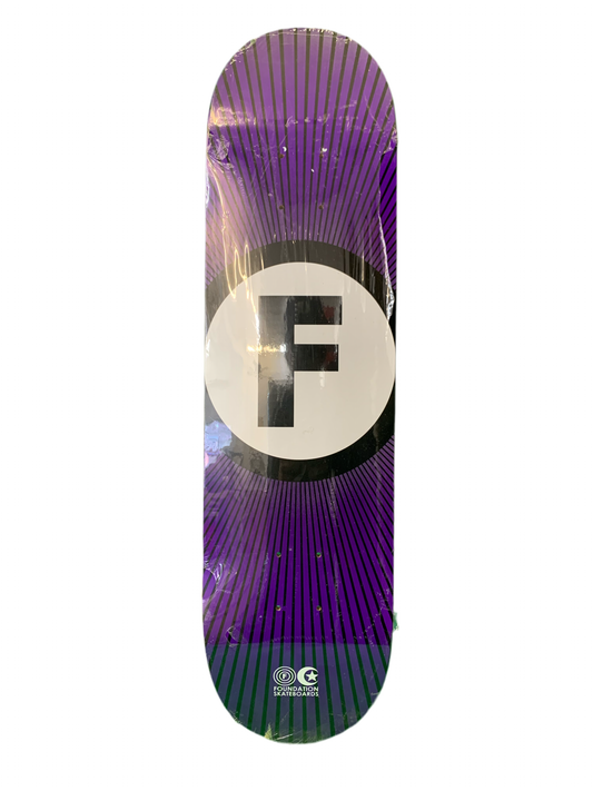 Foundation Logo Purple Rising Sun 8" Classic Skateboard Deck