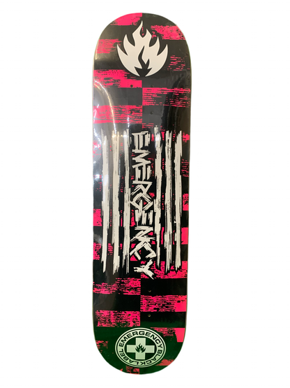 Black Label Emergency Pink Checker 8" Classic Skateboard Deck