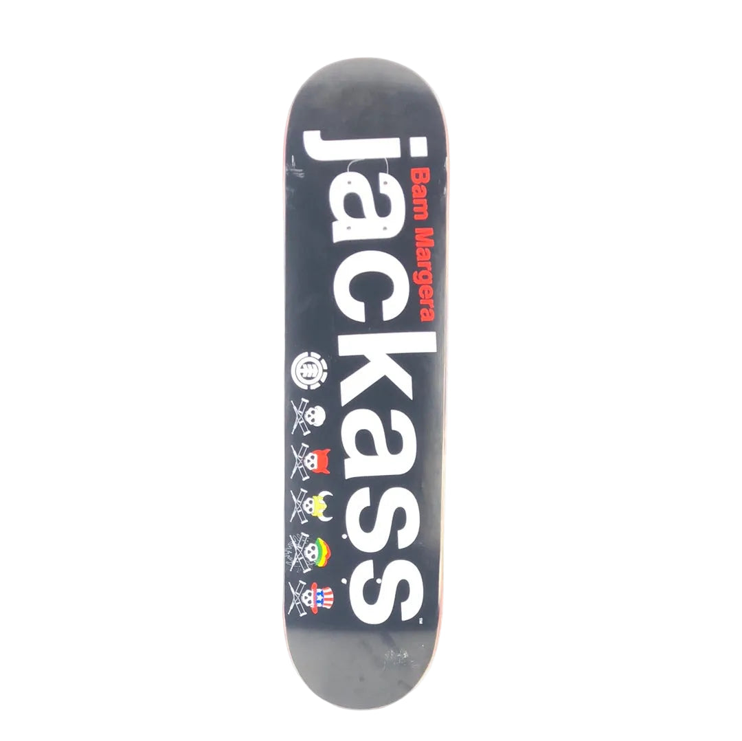 Element Bam Margera Jackass Graphic Black White Size 7.58" Skateboard Deck 2010