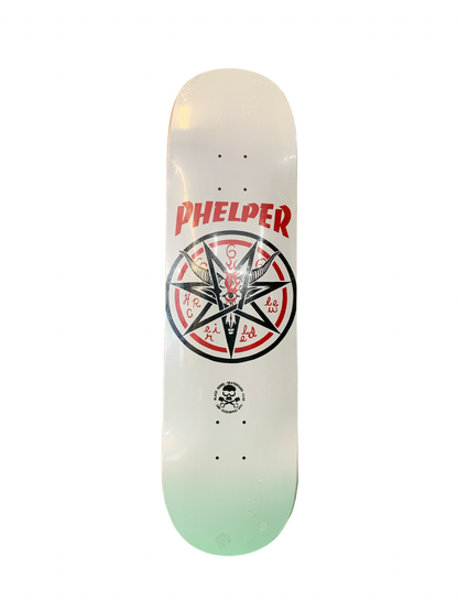 Pocket Pistols Jake Phelps Hell Ride Crew White 8.5" Classic Skateboard Deck