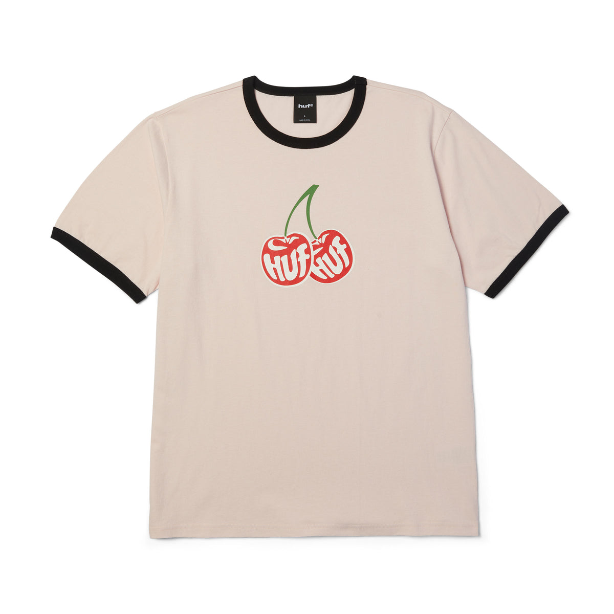 HUF Cherries Dusty Pink Ringer S/s Shirt