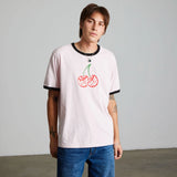 HUF Cherries Dusty Pink Ringer S/s Shirt