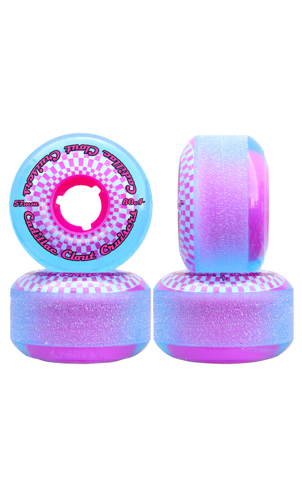 Cadillac Clout Cruisers Blue/Pink 57mm 80A Skateboard Cruiser Wheels