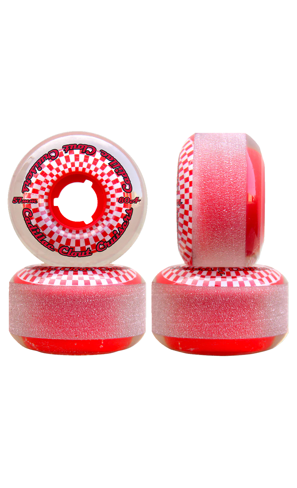 Cadillac Clout Cruisers Smoke/Red 57mm 80A Skateboard Cruiser Wheels