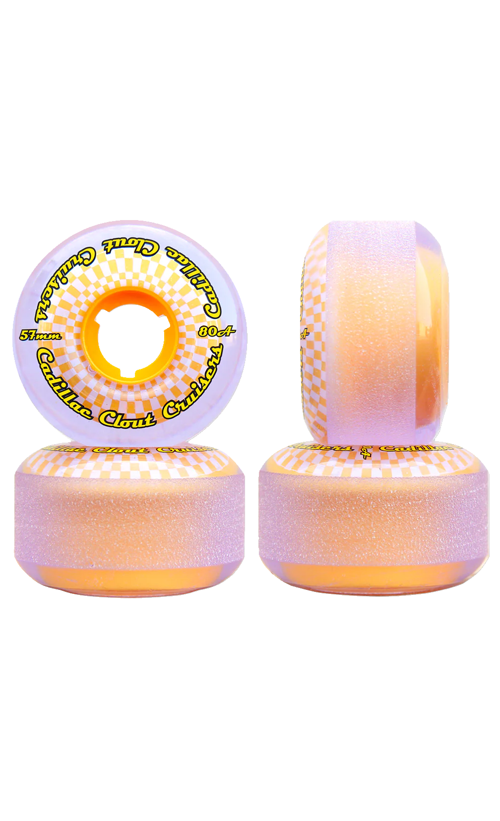 Cadillac Clout Cruisers Purple/Yellow 57mm 80A Skateboard Cruiser Wheels