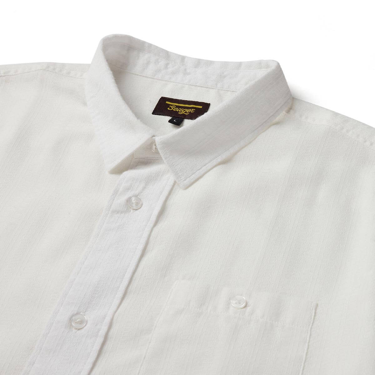Seager Caldera White S/s Button Up Shirt