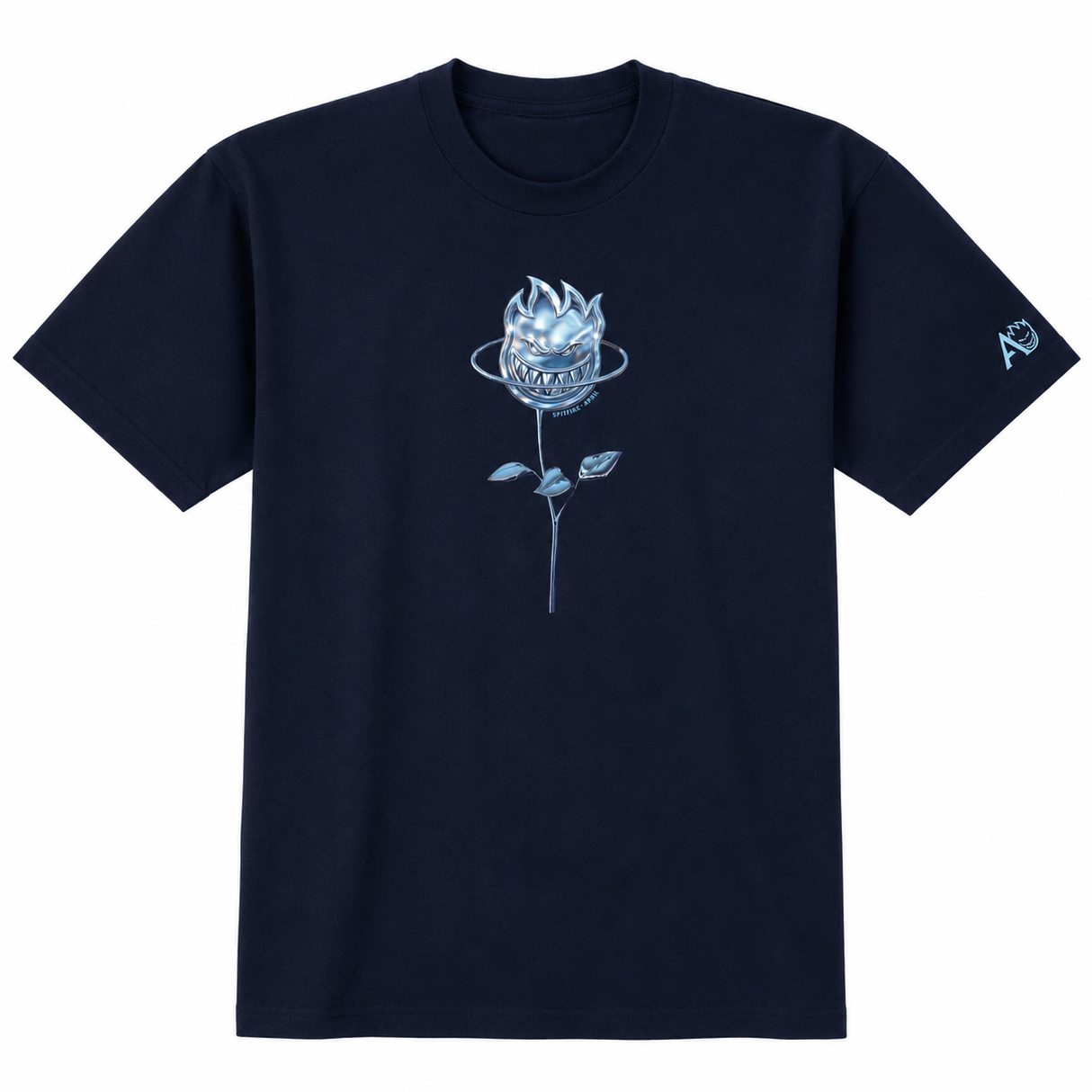 Spitfire x April Chrome Rose Bighead Navy Short Sleeve Shirt