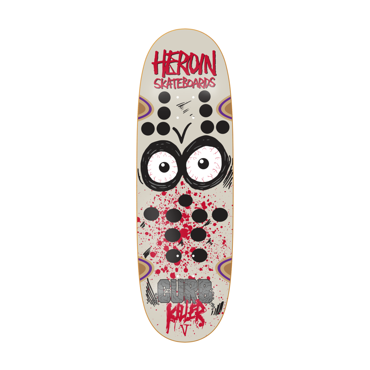 Heroin Curb Killer 5 Symmetrical 10.0" Egg Shaped Skateboard Deck