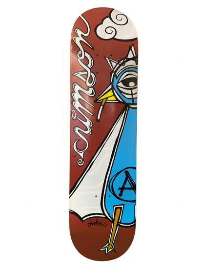Crimson Kris Markovich Pigeon Man Red/Blue 8.25" Classic Skateboard Deck
