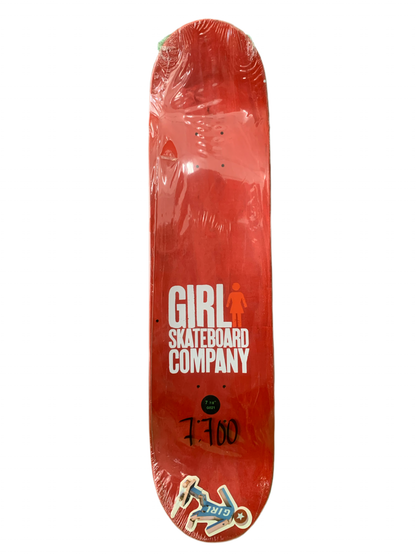 Girl Brandon Biebel Wordmark Grey/Black 7.8" Classic Skateboard