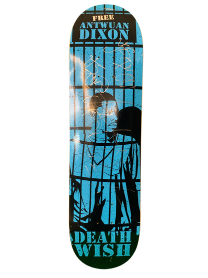 Deathwish Free Antwuan Signed Black/Blue 8.19'' Classic Skateboard Deck