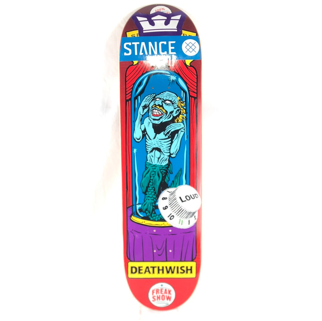 Deathwish Freak Show Neen Williams Personal Deck With Custom Supra, Stance, Loud StickerJob Red/Blue/Purple/Yellow Size 8.475 Skateboard Deck