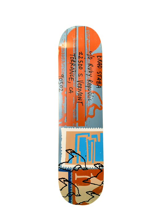 Ruby Republic Brad Stabba Postage Stamp 7.5" Classic Skateboard Deck