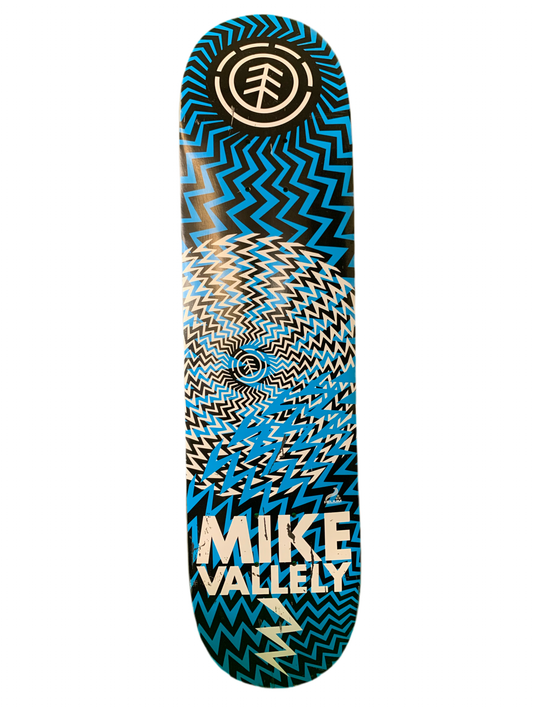 Element Mike Vallely Lightning Bolts Blue/White 7.8" Classic Skateboard Deck