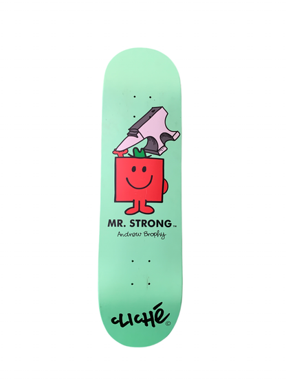 Cliche x Mr. Men Andrew Brophy Mr. Strong  8.5" Classic Skateboard Deck