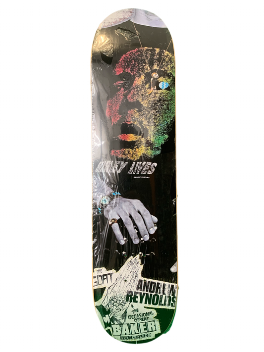 Baker Andrew Reynolds X The Goat Bob Marley Shirt Size 8.4" Classic Skateboard Deck