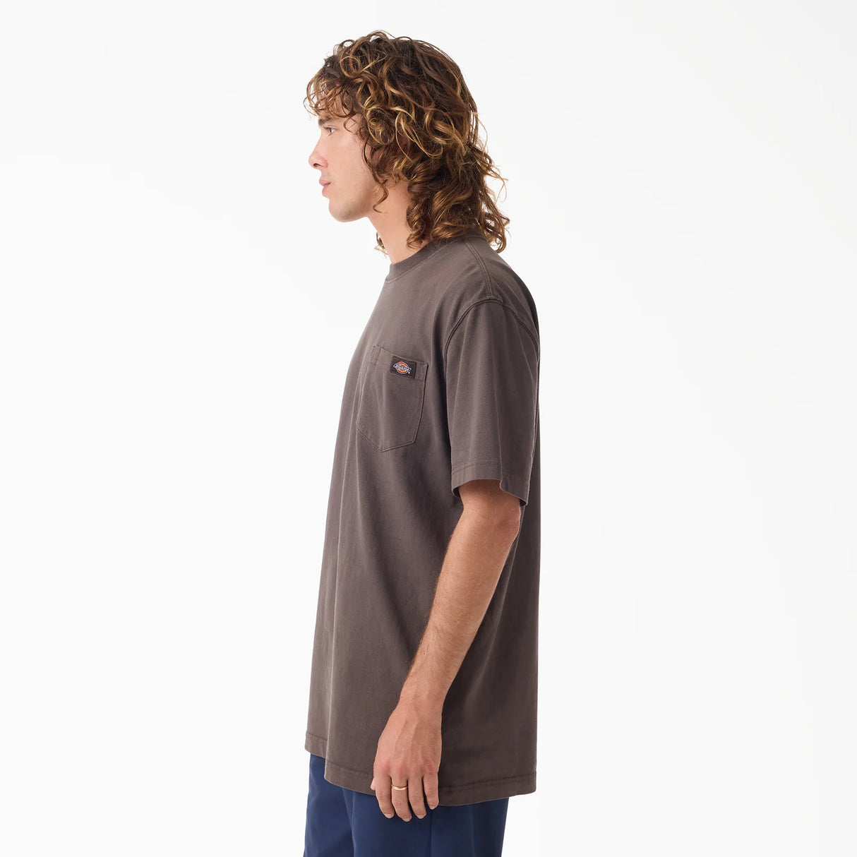 Dickies Worn In Dark Brown Heavyweight Pocket T-Shirt