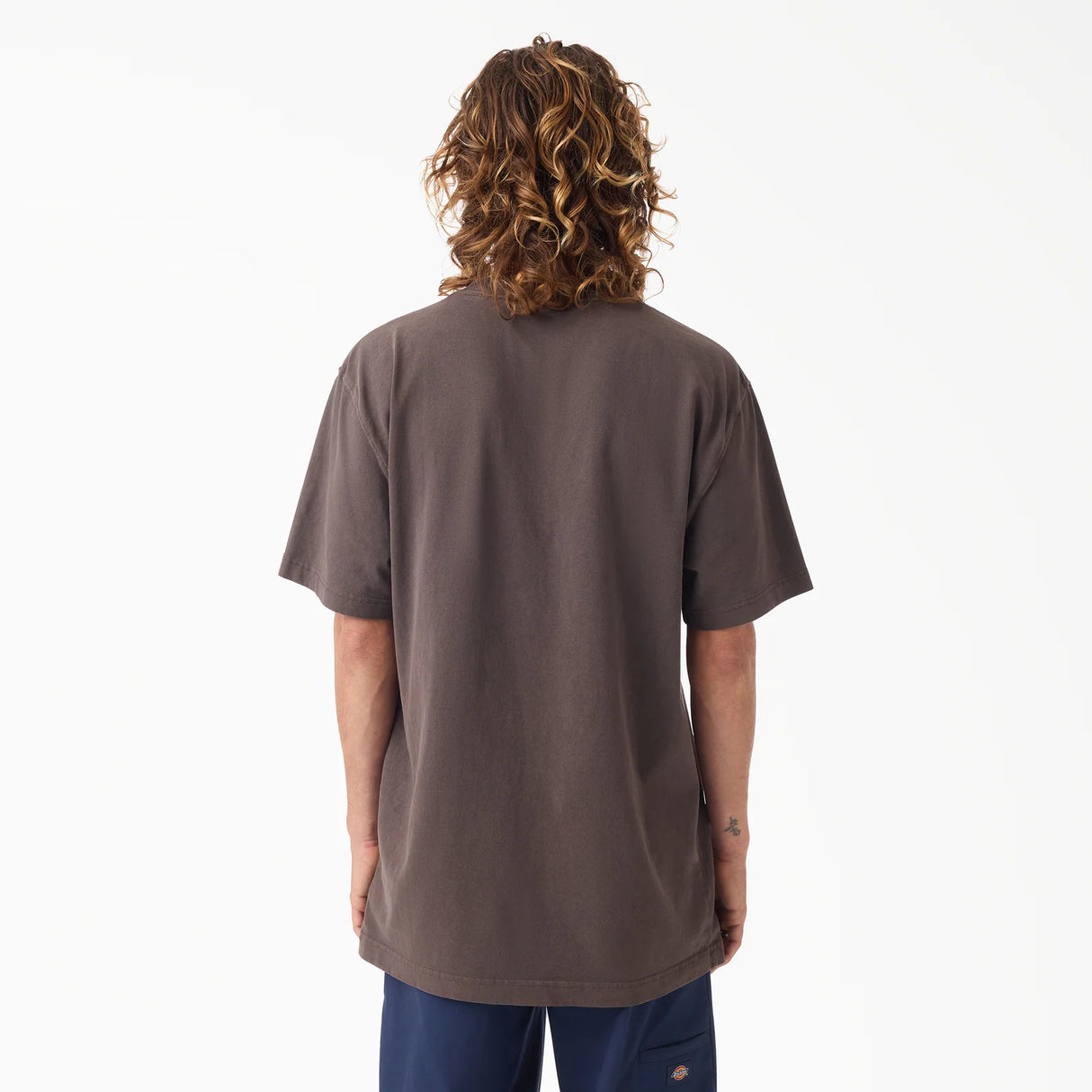 Dickies Worn In Dark Brown Heavyweight Pocket T-Shirt