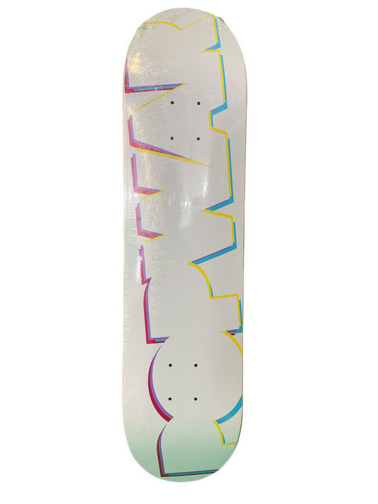 Popwar Logo 3D White 7.6" Classic Skateboard Deck