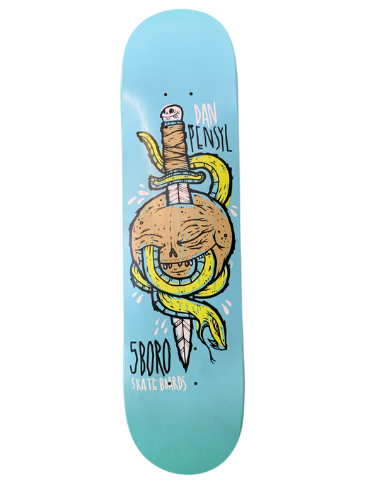 5boro Dan Pensyl Dagger Blue 7.5" Classic Skateboard Deck