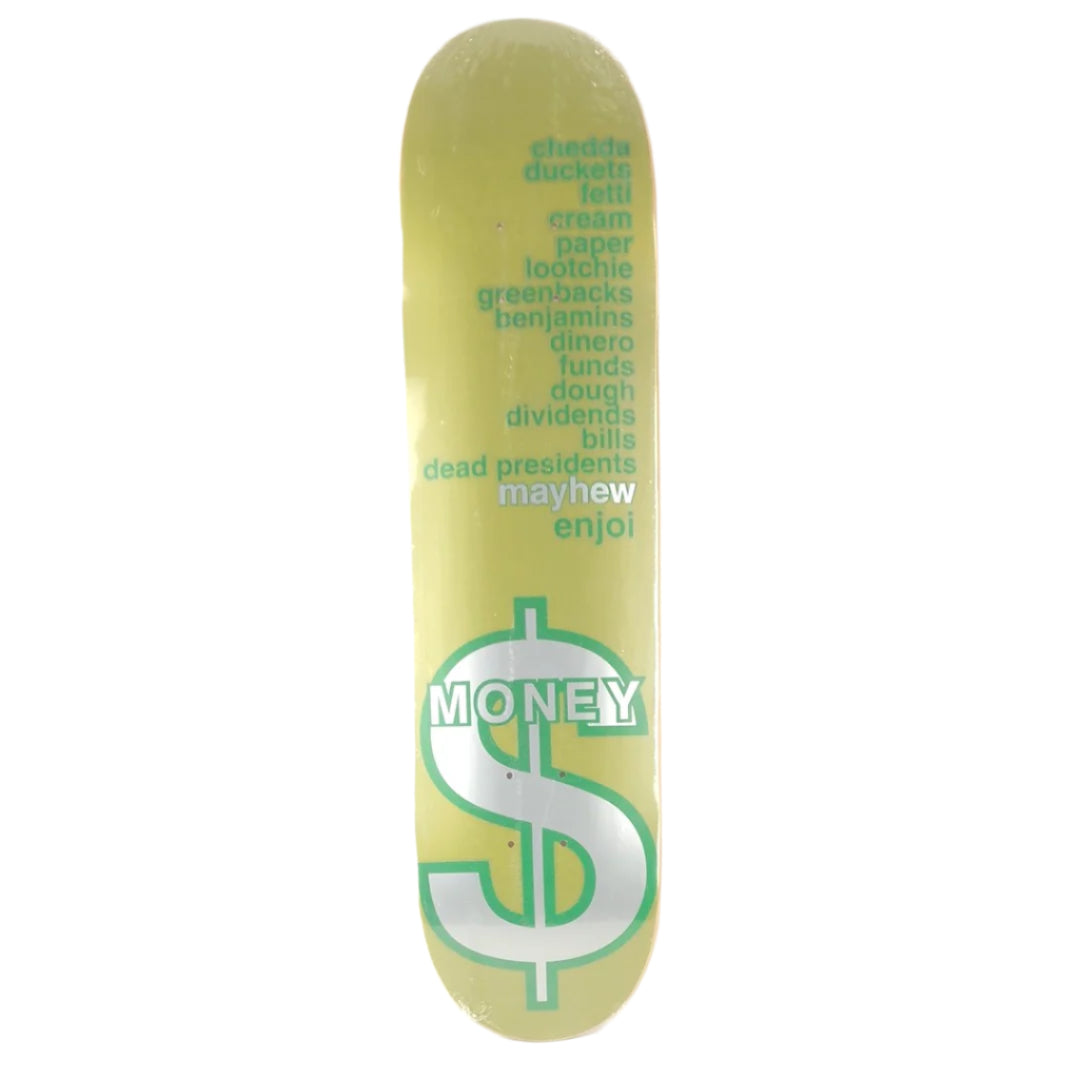 Enjoi Dave Mayhew "Money" Green/Silver Size 7.75" Vintage NOS Deck