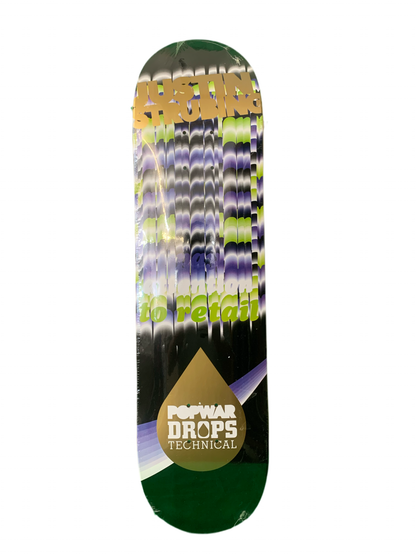 Popwar Justin Strubing Attention to Retail Drops Technical 7.75" Classic Skateboard Deck