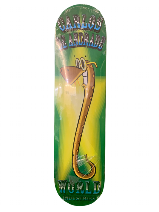 World Industries 2004 Carlos De Andrade Snake 7.5" Classic Skateboard Deck