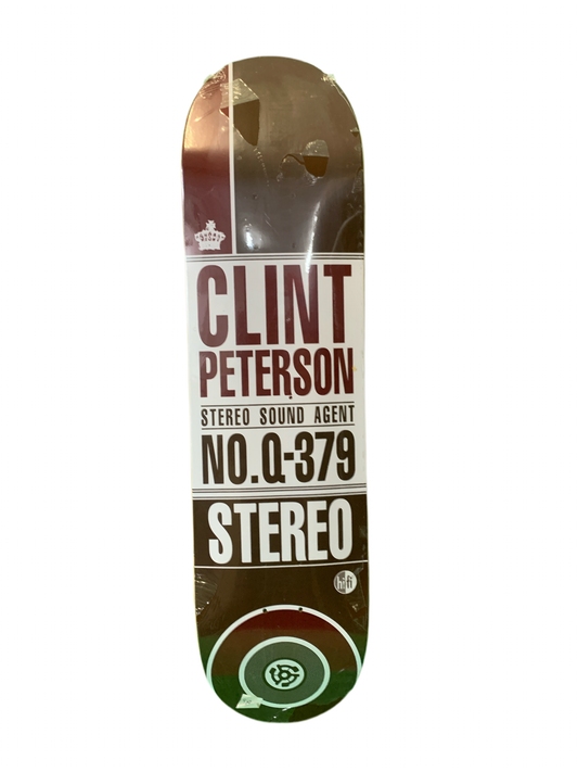 Stereo Clint Peterson Sound Agent NO.Q-379 8" Classic Skateboard Deck