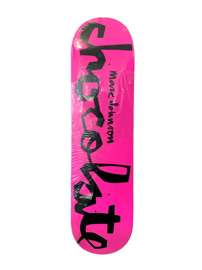 Chocolate Marc Johnson Logo Pink/Black 8.125" Classic Skateboard Deck