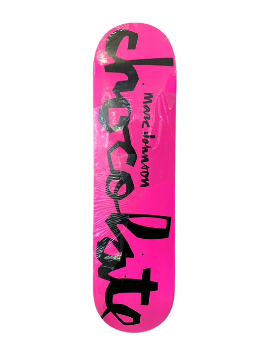 Chocolate Marc Johnson Logo Pink/Black 8.125" Classic Skateboard Deck