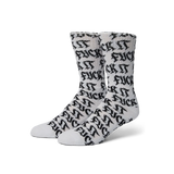 HUF Fuck It Old Style White Crew Sock