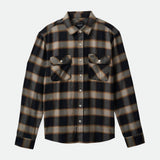 Brixton Bowery Black Cream L/s Flannel Shirt