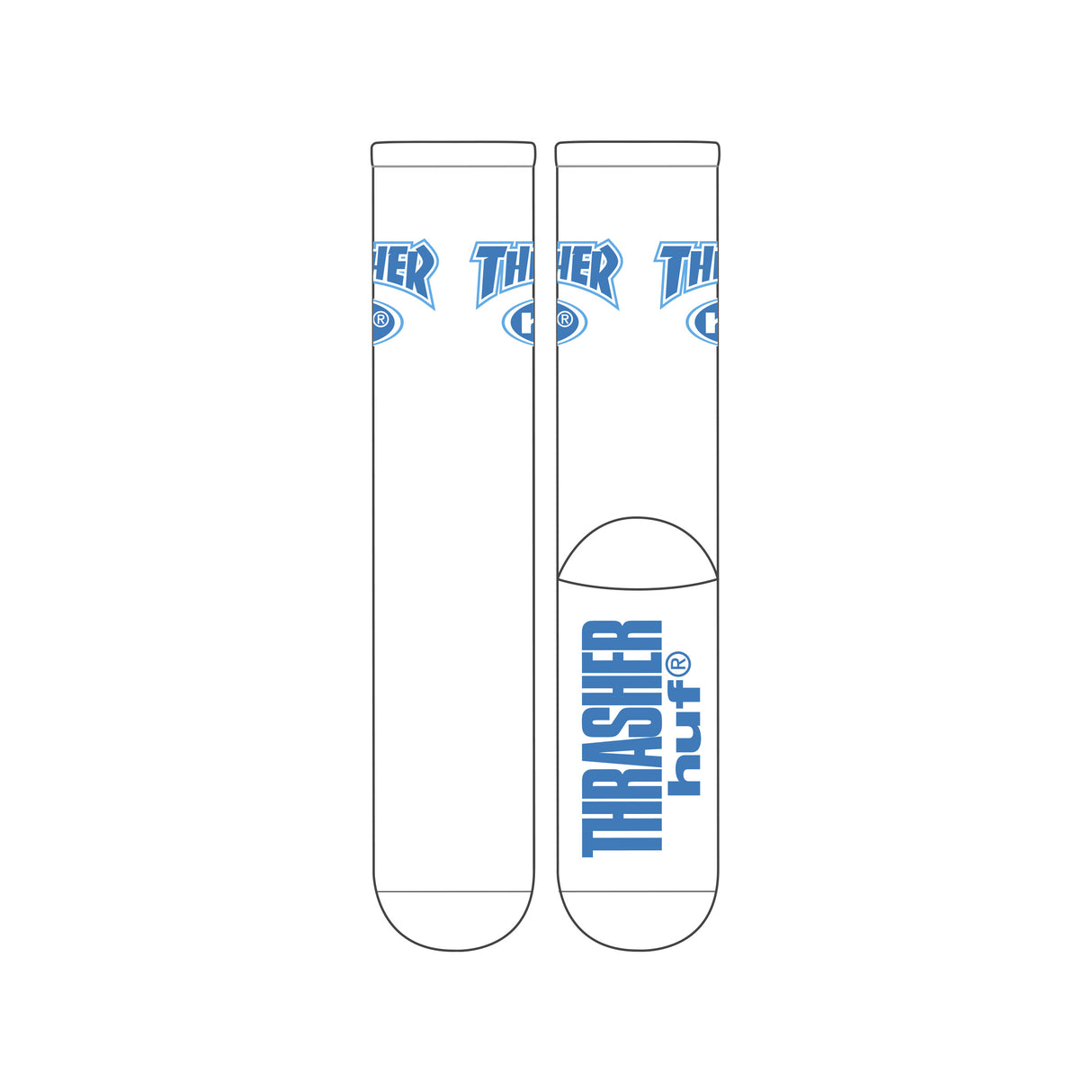 Huf X Thrasher Logo White Socks