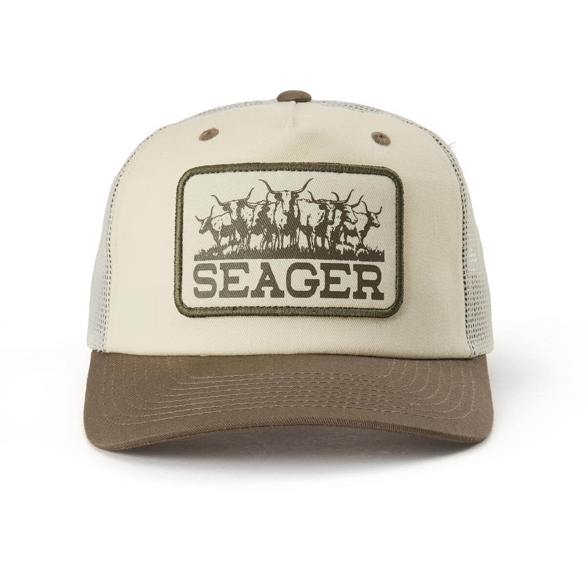 Seager The Herd Cream/Woodland Trucker Snapback Hat